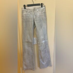 White and metallic jeans